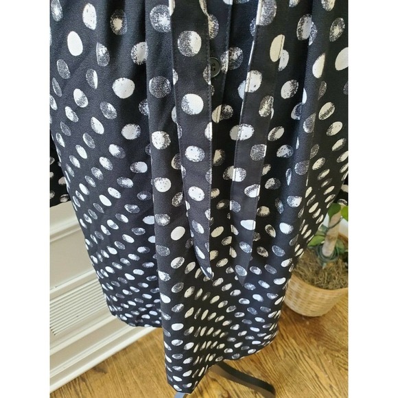 Merona Women's Black Polyester Henleyneck Long Sleeve Casual Knee Length Dress M - Picture 4 of 12